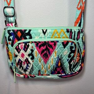 Vera Bradley Little Hipster Quilted Crossbody Purse Bag Pueblo Aztec Zip Pockets